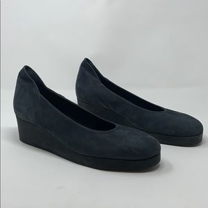 Arche Havana Calf Leather Suede Blue Wedge Comfort